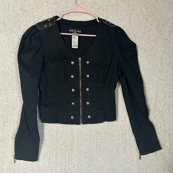Vintage Baby Phat Black and Gold Tailored Blazer. Cropped. Y2K 90’s - Picture 1 of 10